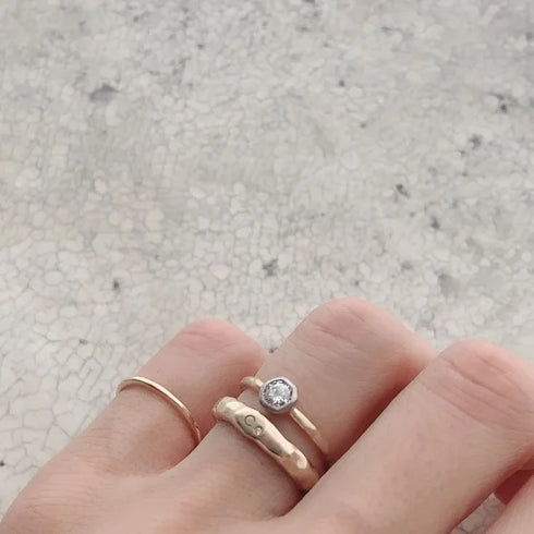 N°7 K18arm classy combination ring 0.3ct
